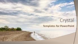  Presentation with bali - Presentation design featuring image of a dark sand beach in northern bali indonesia background and a cream colored foreground
