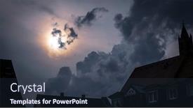  Presentation with dark night - PPT theme with image of a dark scary full moon night sky background and a tawny brown colored foreground