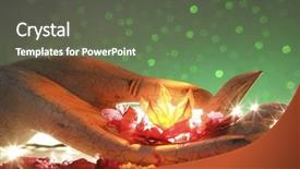  Presentation with dynamic - PPT theme consisting of image of a decorative hand background and a dark gray colored foreground