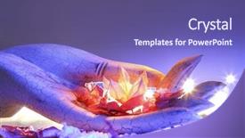  Presentation with dynamic - Presentation theme featuring image of a decorative hand background and a violet colored foreground