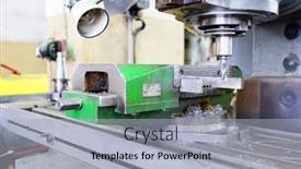  Presentation with press - Beautiful presentation theme featuring image-of-a-drill-press backdrop and a light blue colored foreground