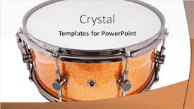  Presentation with drum - Beautiful PPT theme featuring image of a drum under a white background backdrop and a white colored foreground