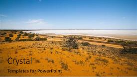  Presentation with australia - Slide set featuring image of a dry lake background and a gold colored foreground