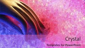  Presentation with abstract - Amazing PPT theme having image of a fake hand backdrop and a coral colored foreground