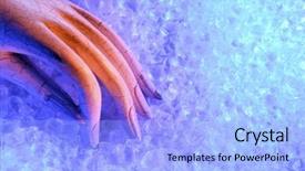  Presentation with abstract - Slides consisting of image of a fake hand background and a light blue colored foreground