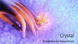  Presentation with abstract - Beautiful presentation theme featuring image of a fake hand backdrop and a light blue colored foreground