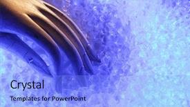  Presentation with abstract - Presentation with image of a fake hand background and a light blue colored foreground