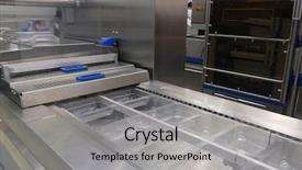  Presentation with food industry - Amazing PPT theme having image of a food packing backdrop and a  colored foreground