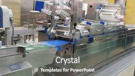  Presentation with food industry - Beautiful theme featuring image of a food packing backdrop and a gray colored foreground