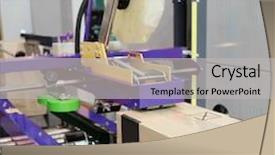  Presentation with food industry - Presentation theme enhanced with image of a food packing industry equipment background and a light gray colored foreground