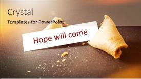  Presentation with fortune cookie - Colorful PPT theme enhanced with image-of-a-fortune-cookie backdrop and a coral colored foreground