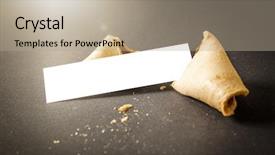  Presentation with fortune cookie - Slide deck consisting of image of a fortune cookie background and a mint green colored foreground