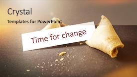  Presentation with fortune cookie - Audience pleasing PPT layouts consisting of image of a fortune cookie backdrop and a coral colored foreground