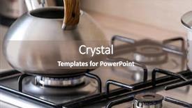  Presentation with oil and gas - Beautiful presentation theme featuring image of a gas stove backdrop and a violet colored foreground