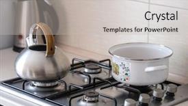  Presentation with oil and gas - Colorful presentation theme enhanced with image of a gas stove backdrop and a light gray colored foreground