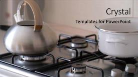  Presentation with oil and gas - Cool new slides with image of a gas stove backdrop and a light gray colored foreground