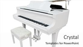  Presentation with art white gray grey - Slide set enhanced with electronic musical instruments - image of a grand piano background and a white colored foreground