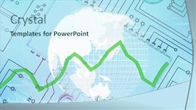  Presentation with spinning globe - Slide deck enhanced with image-of-a-graph-rolling background and a cool aqua colored foreground