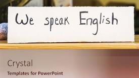  Presentation with english - Slide set enhanced with image-of-a-hand-written background and a coral colored foreground