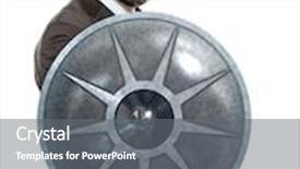  Presentation with shield - PPT layouts consisting of business man with a shield background and a gray colored foreground