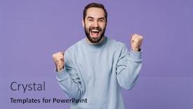  Presentation with purple wall - Slides enhanced with image-of-a-handsome-positive background and a light blue colored foreground