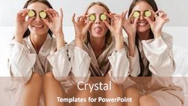  Presentation with hen - Slide deck enhanced with image-of-a-happy-girls background and a coral colored foreground