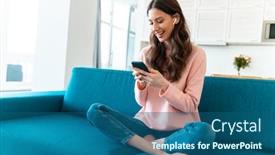  Presentation with happy image - PPT layouts enhanced with image-of-a-happy-optimistic background and a ocean colored foreground