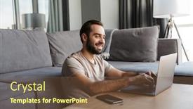  Presentation with computer vision and image processing - Slide deck consisting of image-of-a-happy-optimistic background and a tawny brown colored foreground