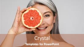  Presentation with optimistic - Slide deck consisting of image-of-a-happy-optimistic background and a coral colored foreground