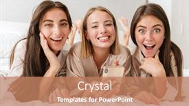  Presentation with hen - Beautiful theme featuring image-of-a-happy-positive backdrop and a coral colored foreground