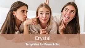  Presentation with hen - Theme having image-of-a-happy-positive background and a coral colored foreground