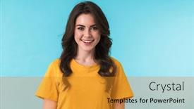  Presentation with happy image - Audience pleasing PPT theme consisting of image-of-a-happy-positive backdrop and a gold colored foreground