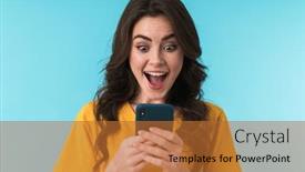  Presentation with happy image - Amazing slides having image-of-a-happy-surprised backdrop and a red colored foreground