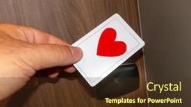  Presentation with heart love - Presentation design having image-of-a-keyless-door background and a tawny brown colored foreground