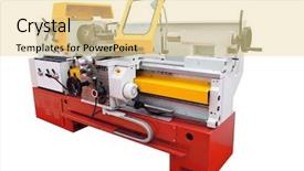  Presentation with lathe - Audience pleasing slides consisting of turning machine - image of a lathe backdrop and a blonde colored foreground