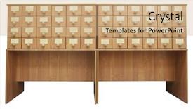  Presentation with library - Cool new slides with image of a library catalog backdrop and a  colored foreground