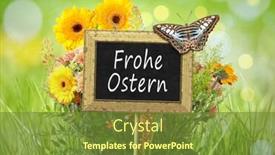  Presentation with happy image - Amazing theme having happy easter in german language backdrop and a tawny brown colored foreground
