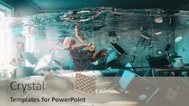  Presentation with floating - Presentation theme with image-of-a-little-girl background and a light gray colored foreground