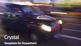  Presentation with tax abstract - Presentation theme featuring image of a london taxi background and a wine colored foreground