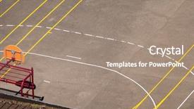  Presentation with basketball court - Theme enhanced with image of a lonely basketball background and a coral colored foreground