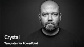  Presentation with beard - Presentation theme consisting of image of a man background and a dark gray colored foreground