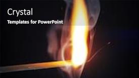  Presentation with flame - Cool new slide set with image-of-a-match-flame backdrop and a black colored foreground