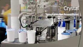  Presentation with milk - Beautiful slide set featuring image of a milk packing backdrop and a gray colored foreground