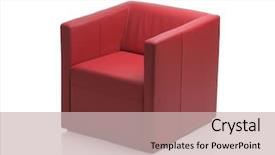  Presentation with leather - Beautiful presentation design featuring modern red leather armchair backdrop and a soft green colored foreground