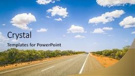  Presentation with road to safety - PPT theme having image of a nice road background and a light blue colored foreground