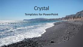  Presentation with santorini - Audience pleasing presentation design consisting of image of a nice santorini beach backdrop and a light blue colored foreground