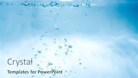 Presentation with air bubbles - Cool new PPT theme with image of a nice water backdrop and a sky blue colored foreground
