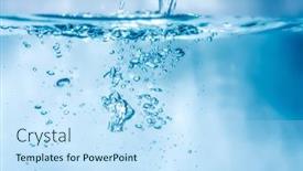  Presentation with air bubbles - PPT theme enhanced with image of a nice water air bubbles background background and a sky blue colored foreground