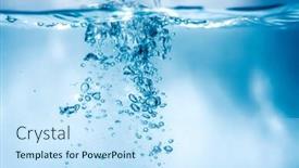  Presentation with air bubbles - Audience pleasing presentation theme consisting of image-of-a-nice-water backdrop and a sky blue colored foreground