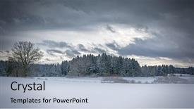  Presentation with scenery - PPT layouts consisting of image of a nice winter background and a light blue colored foreground